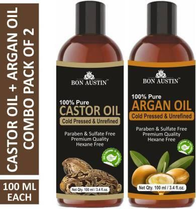 Bon Austin Castor Oil & Argan Hair Oil (Pack of 2)