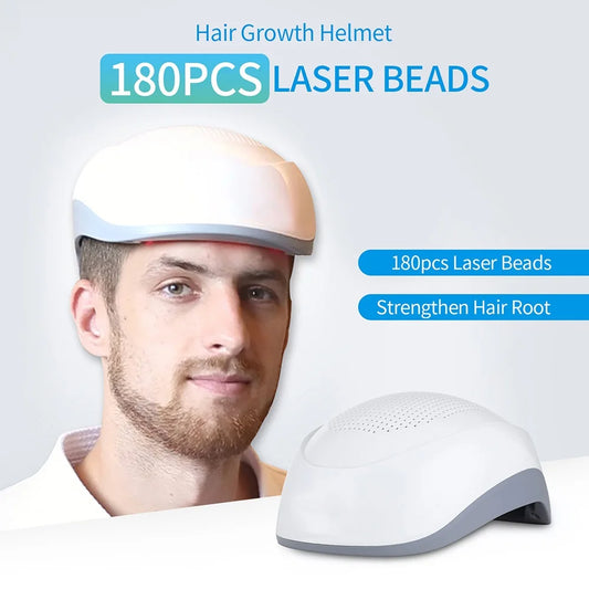 Promote Hair Regrowth Laser Helmet 180pcs LED Lights Infrared Hair Growth Cap Anti Hair Loss Therapy Massage Machine Hair Care